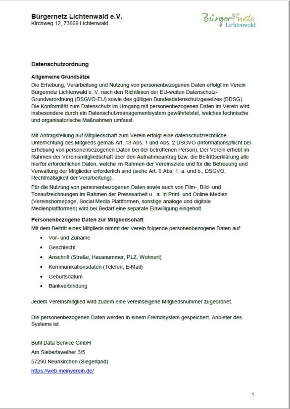 Datenschutzordnung